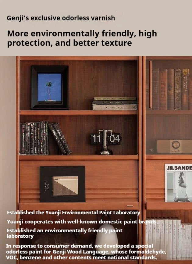 Poplar Solid Wood Combination Bookshelf Antique Style