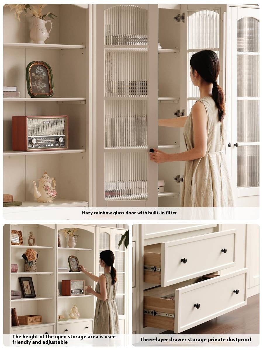 Rubberwood Solid Wood French Style Side Cabinet