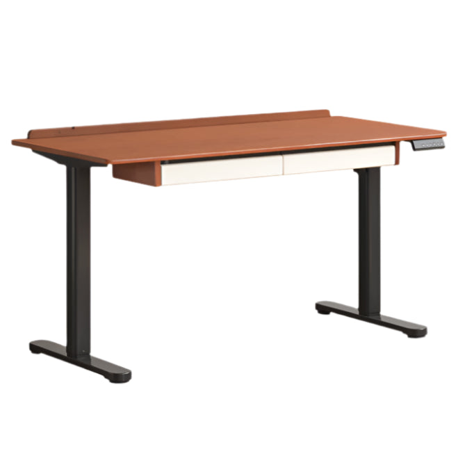 Poplar Solid Wood Antique Style Office Desk With Electric Lift