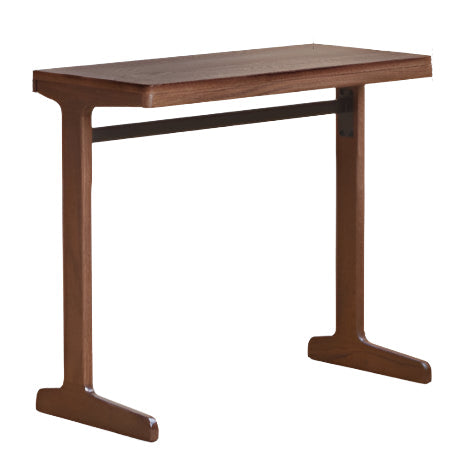 Oak, Black Walnut Solid Wood Office Desk With Integrated Bookshelf
