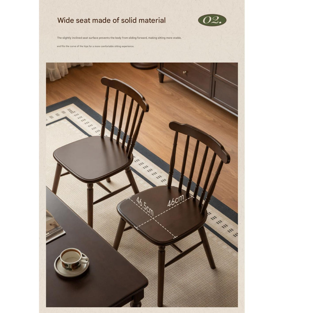 Set 4 pcs Black Walnut Solid Wood Dining Chair