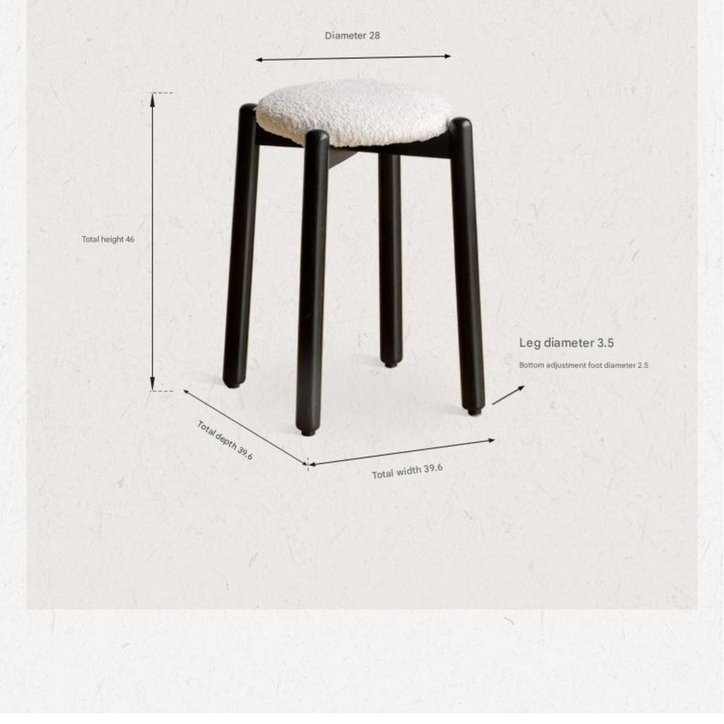 Solid Rubberwood Modern Stacking Stool