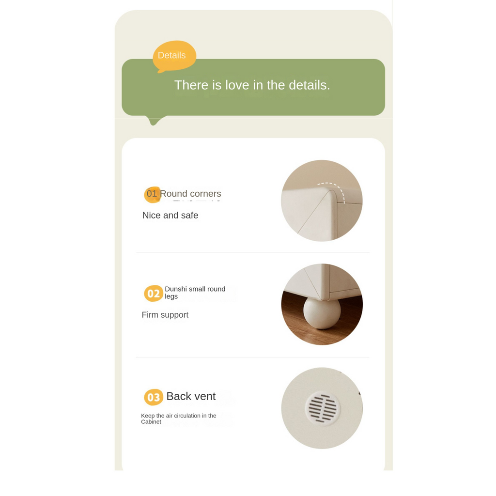 Solid Rubberwood Cream Style Children's Wardrobe