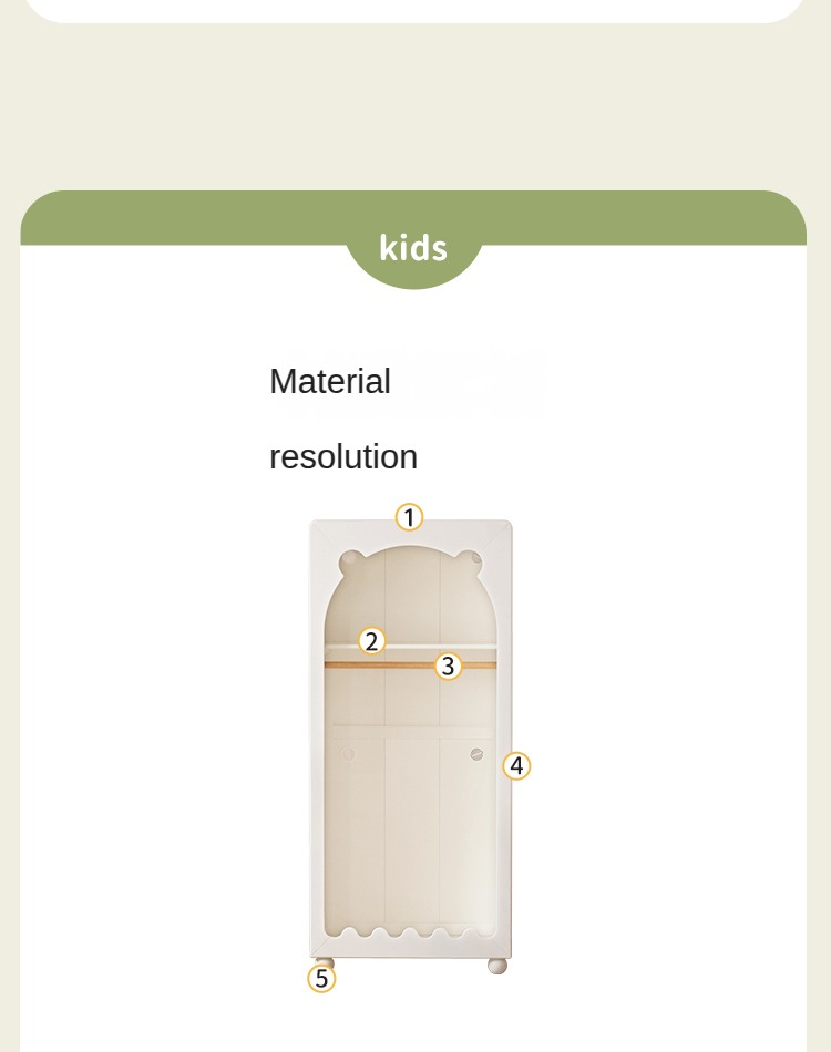 Solid Rubberwood Cream Style Children's Wardrobe