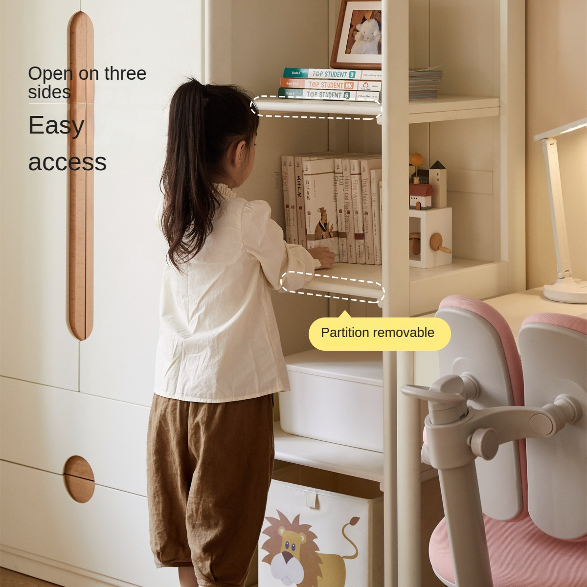 Solid Rubberwood, Beech Solid Wood Children's Wardrobe