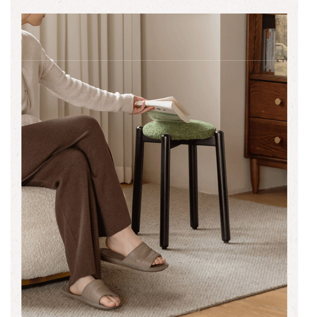 Solid Rubberwood Modern Stacking Stool