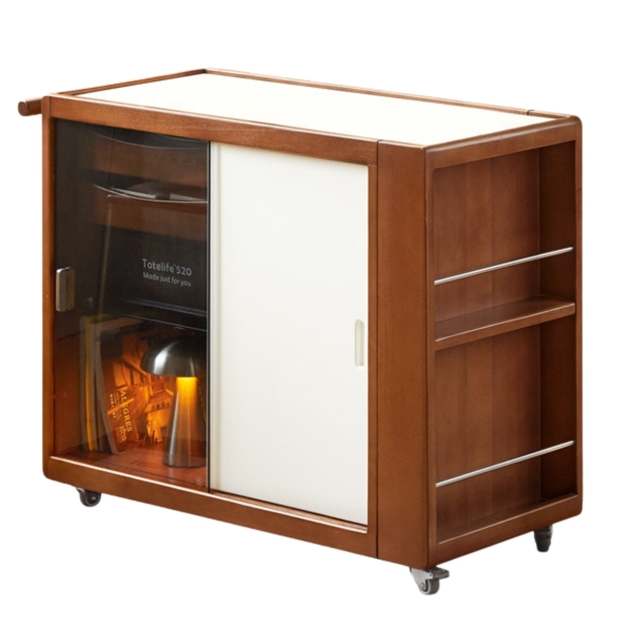 Poplar Solid Wood Middle-Aged Style Side Table