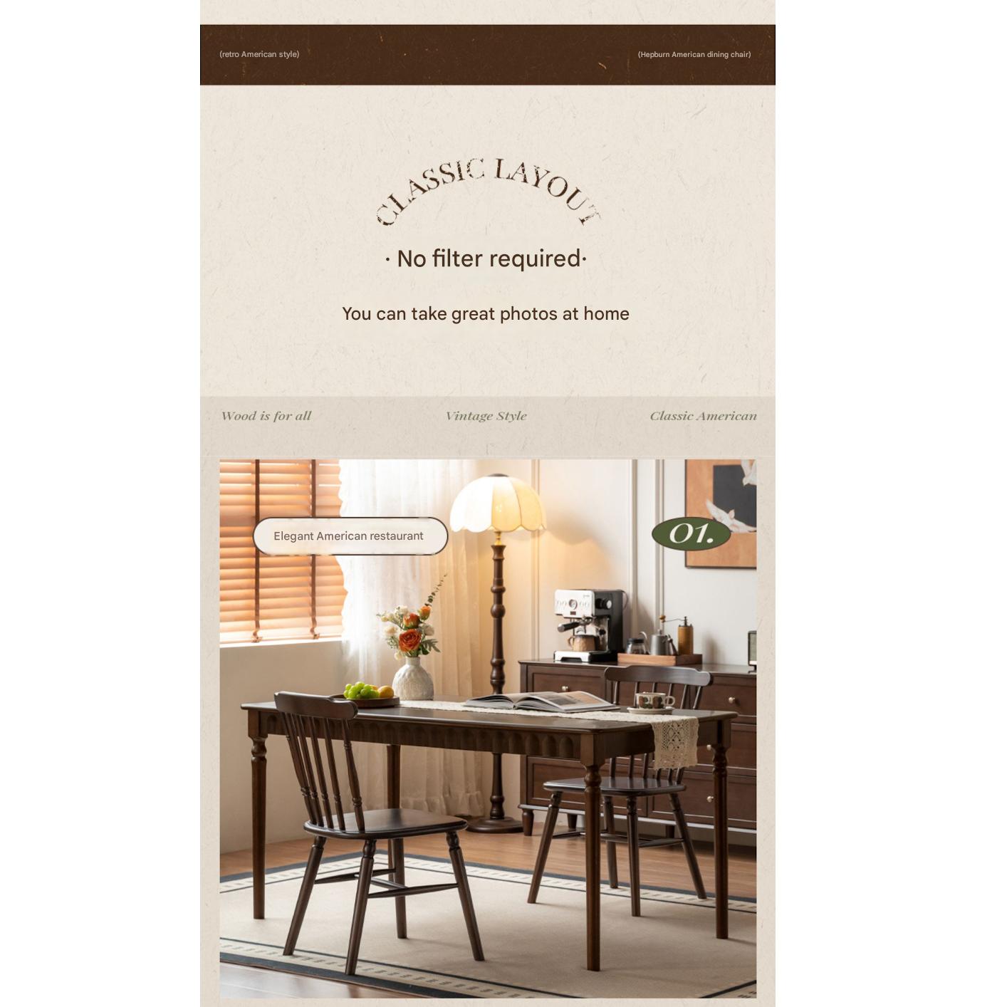 Set 4 pcs Black Walnut Solid Wood Dining Chair