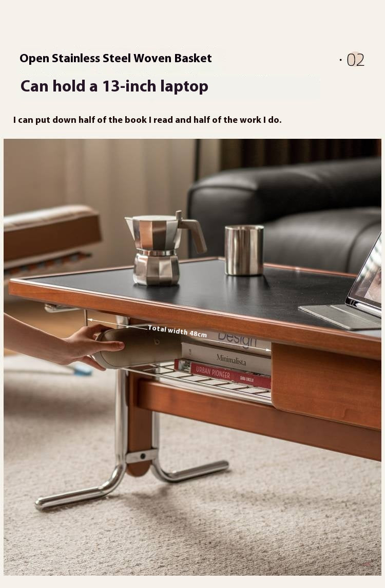 Poplar Solid Wood Middle Ages Rock Plate Coffee Table