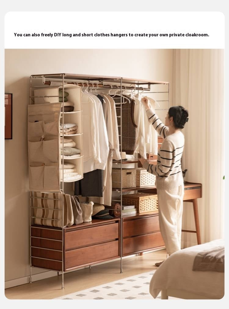 Oak Solid Wood Retro Style Side Cabinet