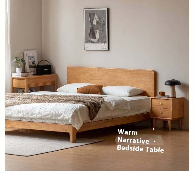 Rubberwood Solid Wood Bed