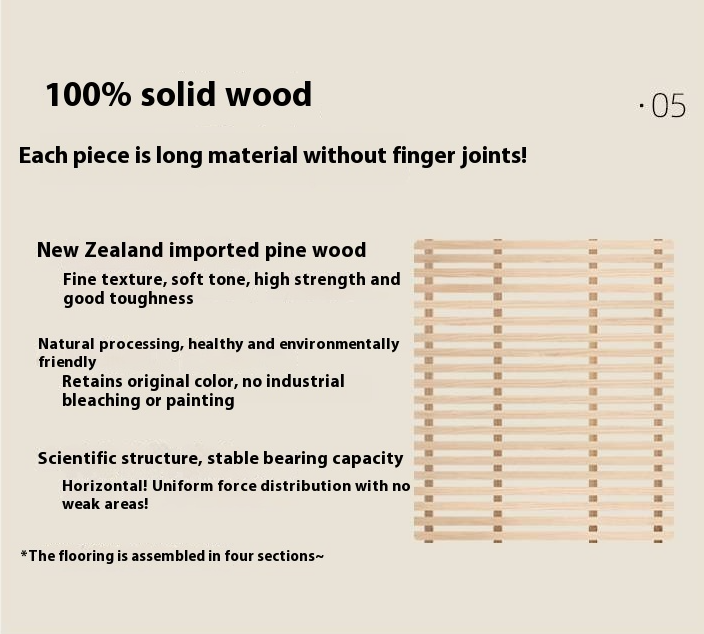 Poplar Solid Wood Luminous Bed Bauhaus Style