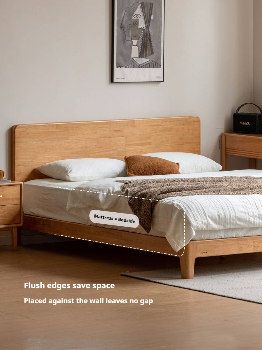 Rubberwood Solid Wood Bed