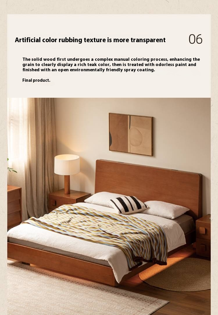 Poplar Solid Wood Multifunctional Luminous Bed