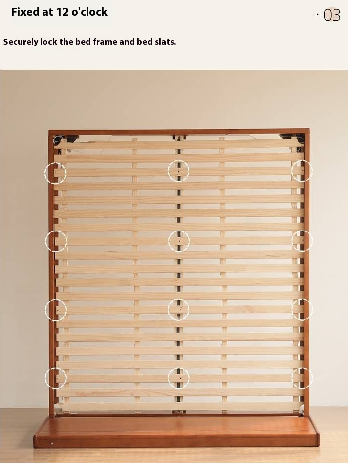 Poplar Solid Wood Luminous Bed Bauhaus Style