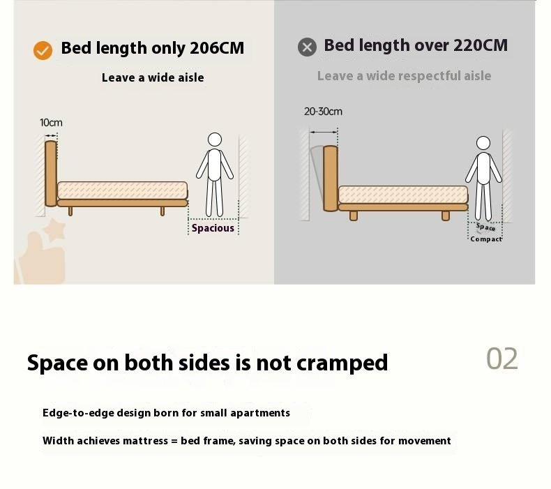Rubberwood Solid Wood Bed