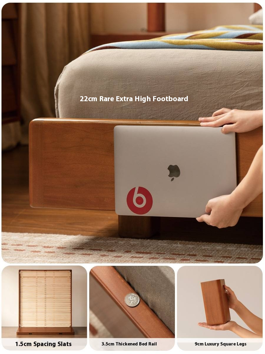 Poplar Solid Wood Multifunctional Luminous Bed