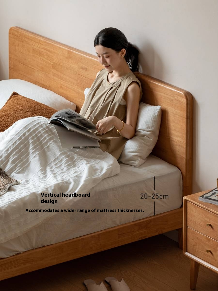 Rubberwood Solid Wood Bed