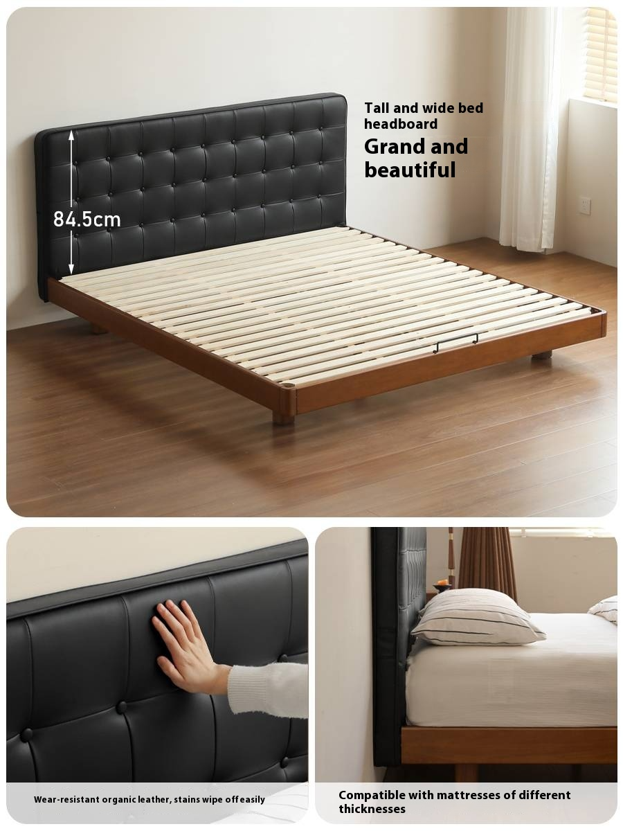 Poplar Solid Wood Eco Cloud Leather Soft Bed