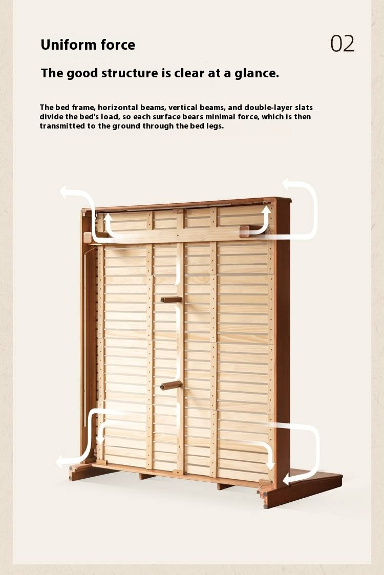 Poplar Solid Wood Multifunctional Luminous Bed