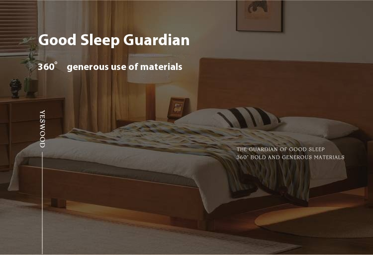 Poplar Solid Wood Multifunctional Luminous Bed