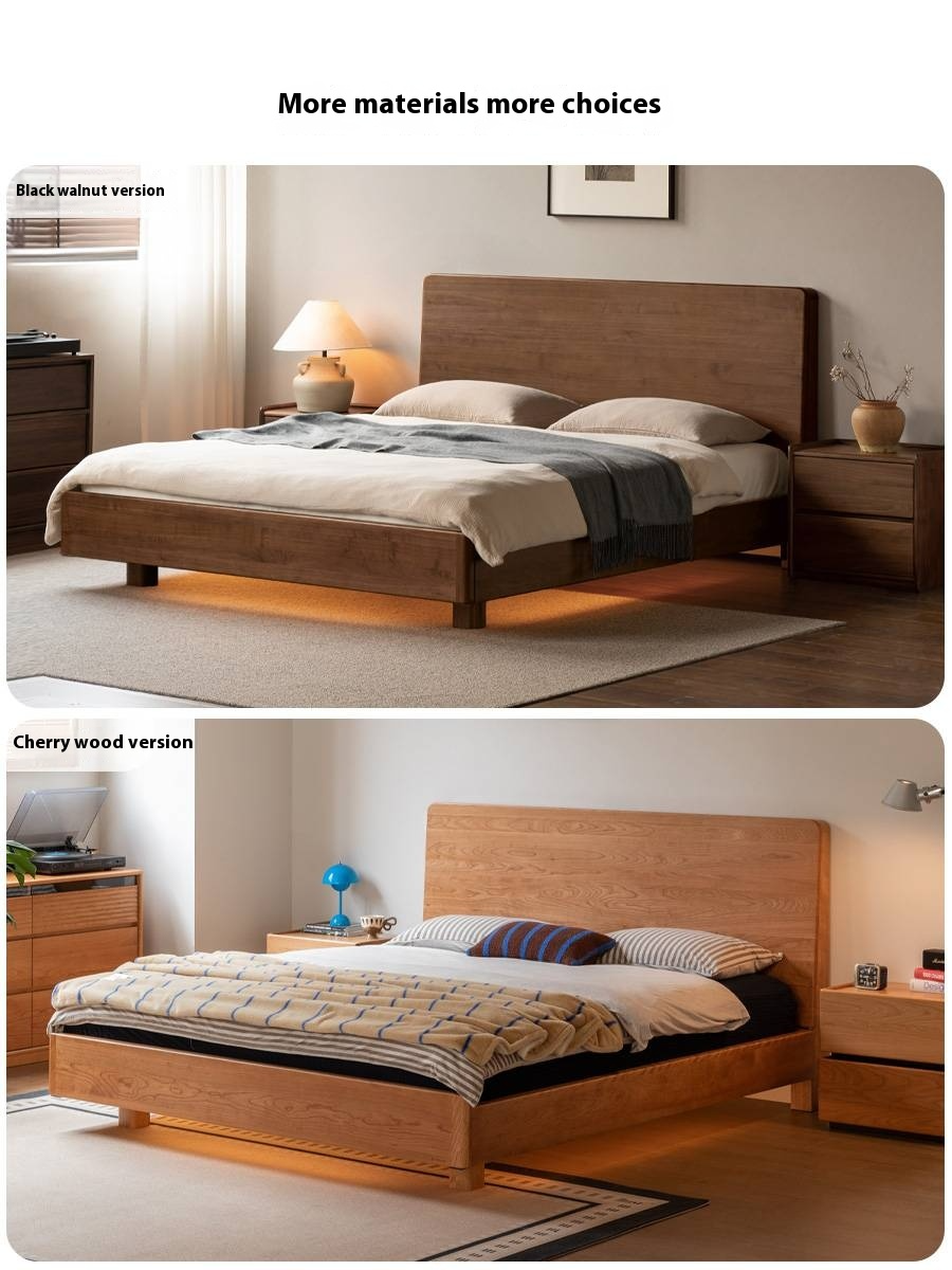 Poplar Solid Wood Multifunctional Luminous Bed