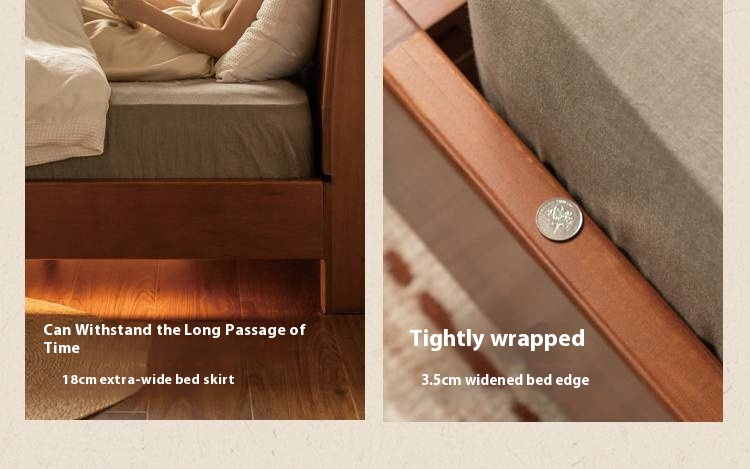 Poplar Solid Wood Multifunctional Luminous Bed