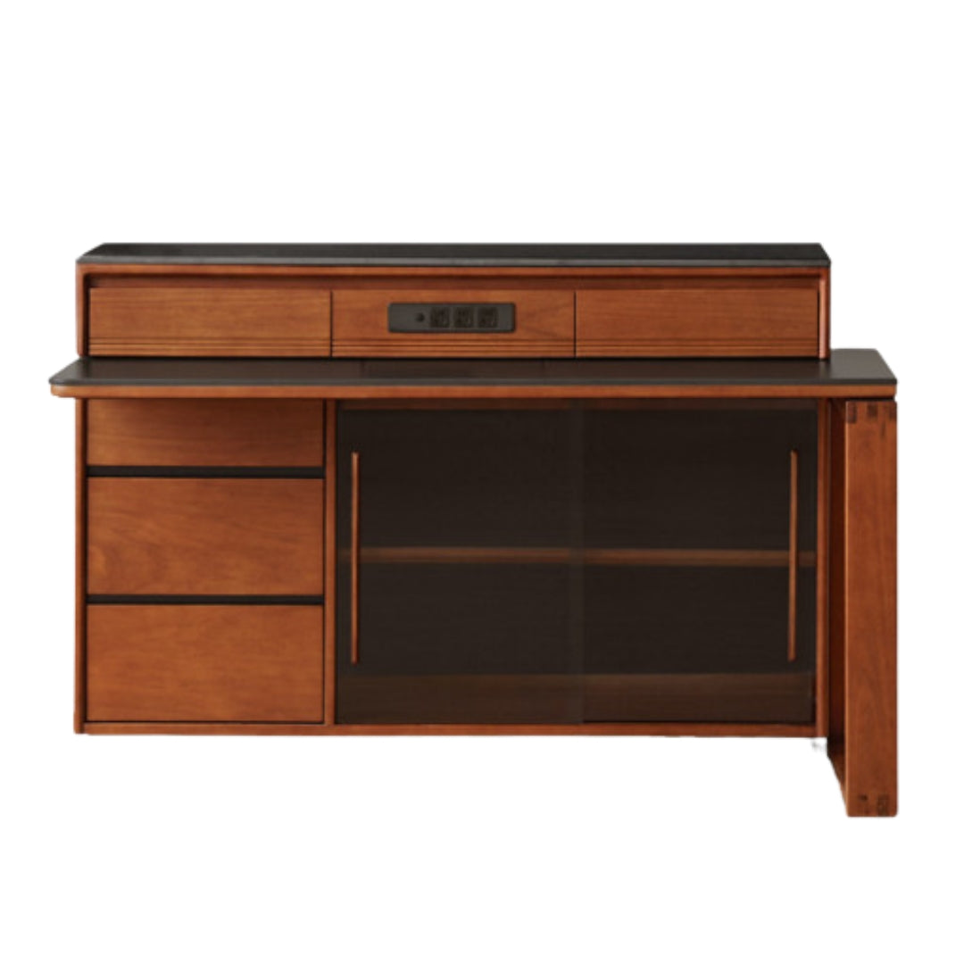 Poplar Solid Wood Island Dining Table Rotatable