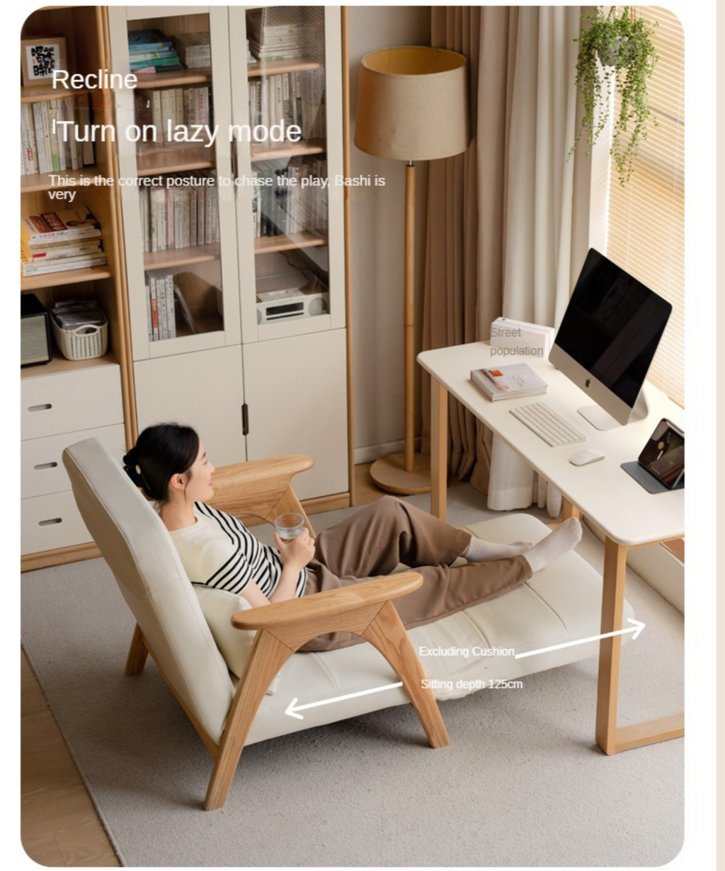 Oak, Beech Solid Wood Folding Dual-Purpose Sofa Chair.