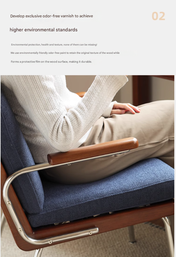 Solid Rubberwood Bauhaus Style Leisure Chair