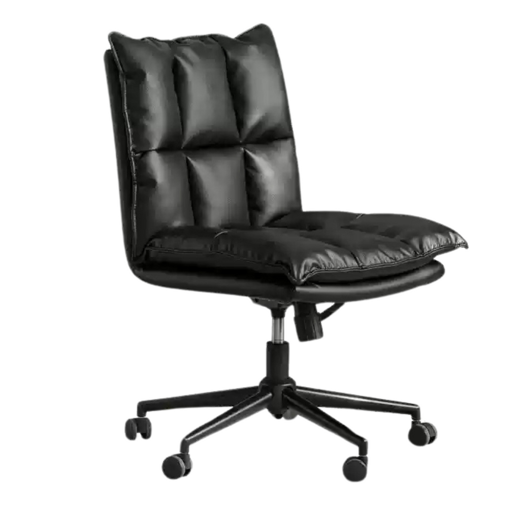 Organic Leather Rotating Modern Back Chair