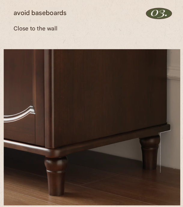 Poplar Solid Wood  American Retro Double Door Wardrobe.