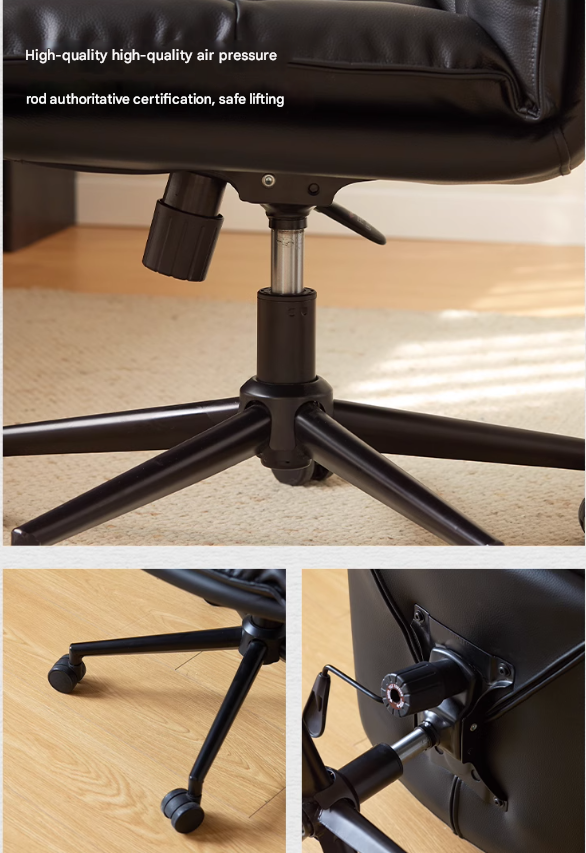 Organic Leather Rotating Modern Back Chair