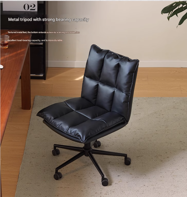 Organic Leather Rotating Modern Back Chair