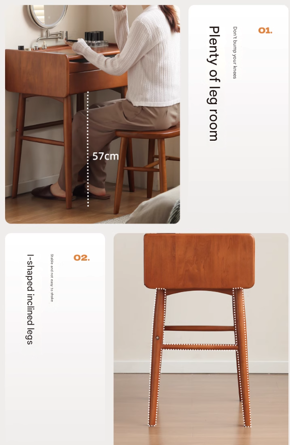 Poplar Solid Wood Multi Functional Retro Dressing Table