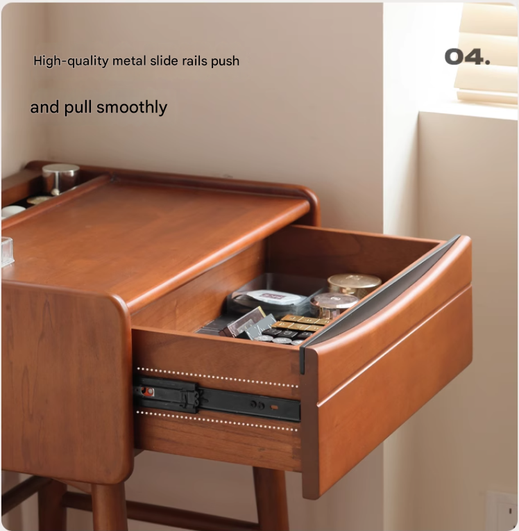 Poplar Solid Wood Multi Functional Retro Dressing Table