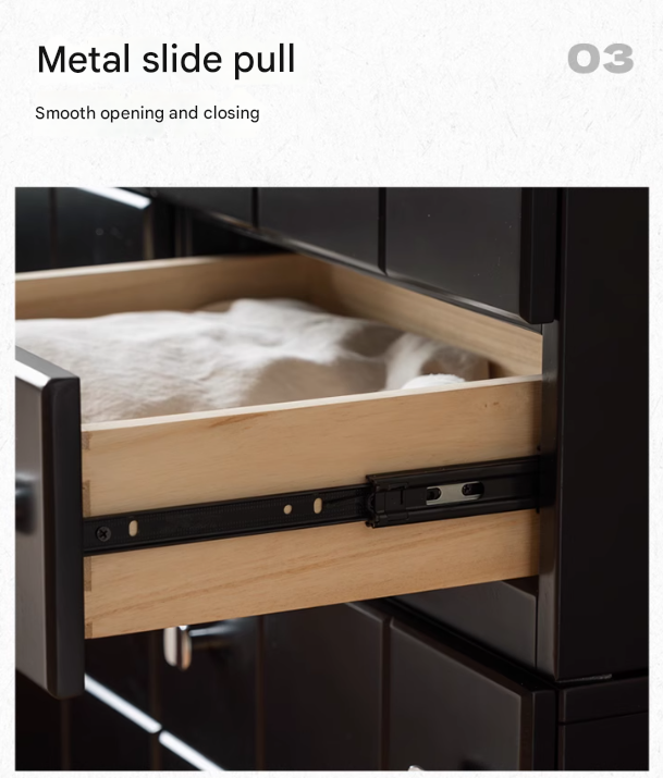 Solid Rubberwood Modern Modular Drawer Cabinet