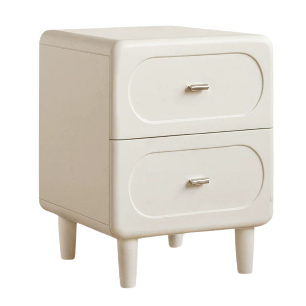 Solid Rubberwood French Cream Nightstand