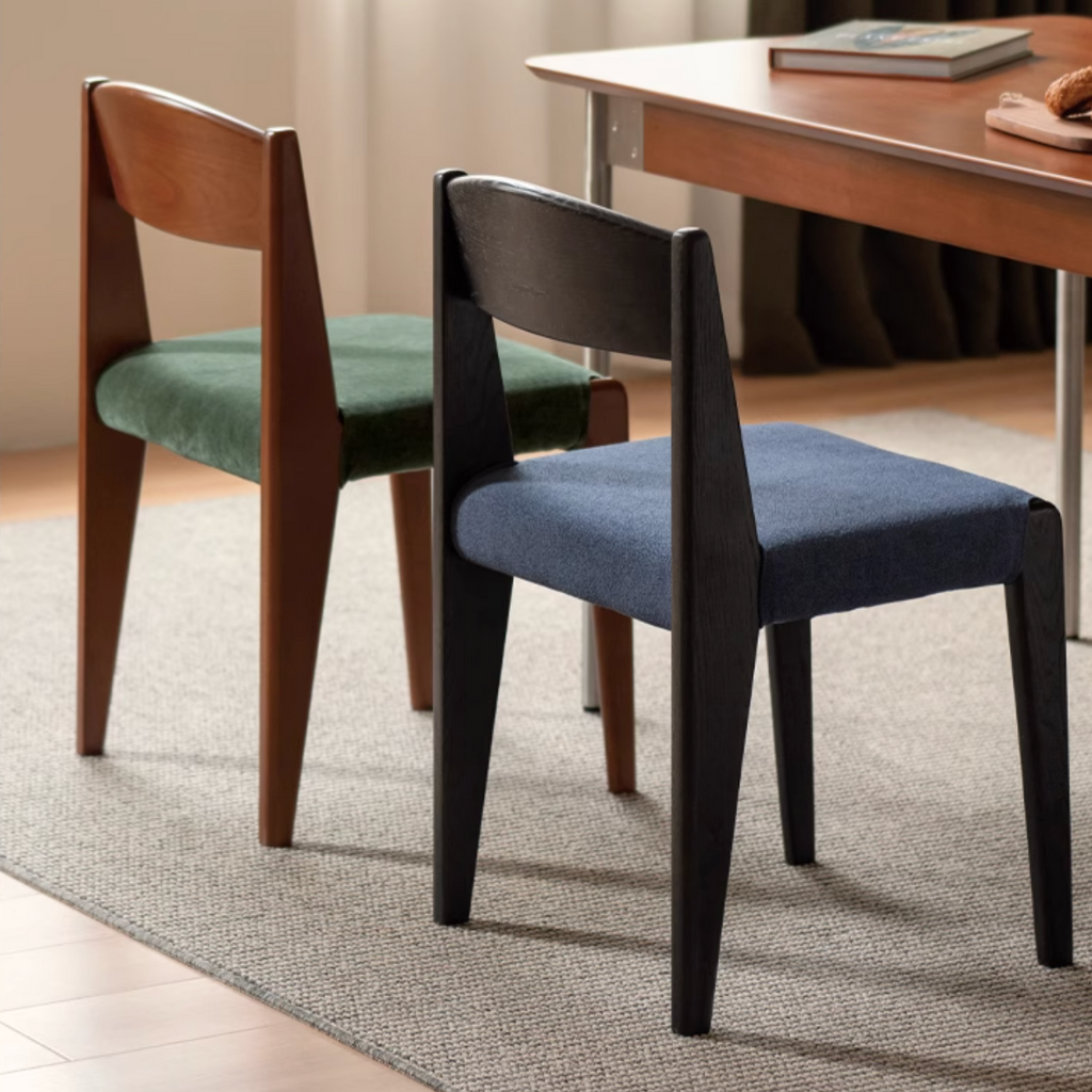 Set 4 pcs Beech Solid Wood Retro Style Dining Chair