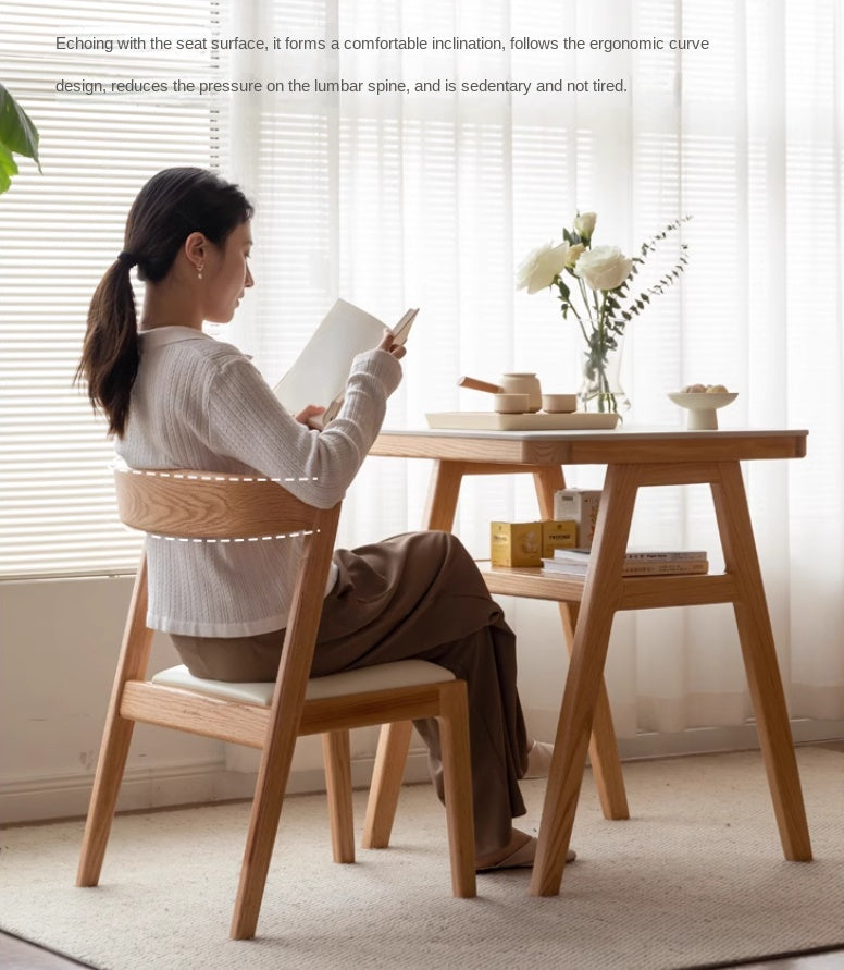 Oak Solid Wood Restaurant Rock Board Dining Table