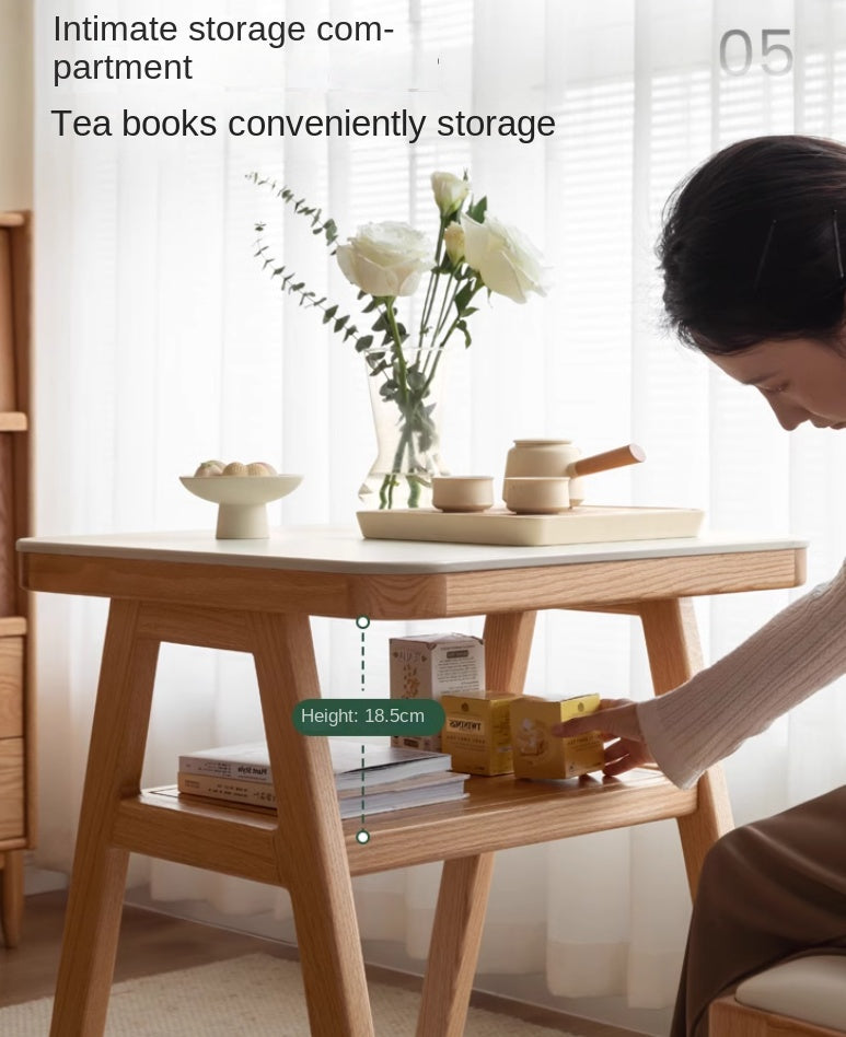 Oak Solid Wood Restaurant Rock Board Dining Table