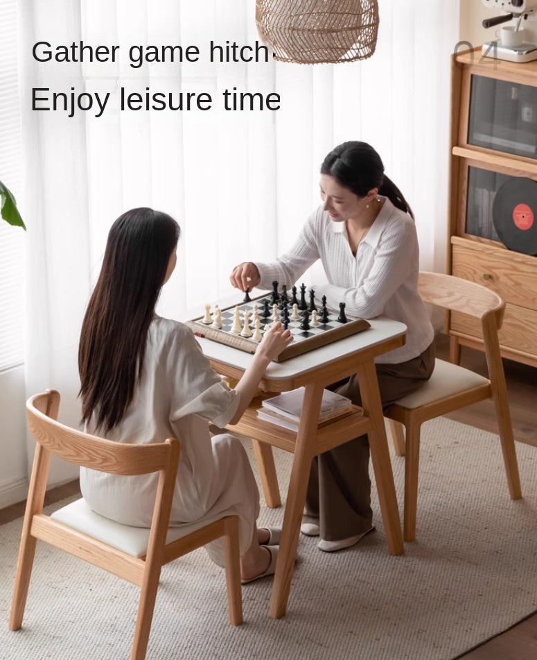 Oak Solid Wood Restaurant Rock Board Dining Table