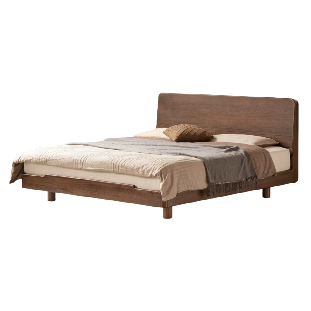 Sandalwood solid wood modern simple luminous multifunctional bed