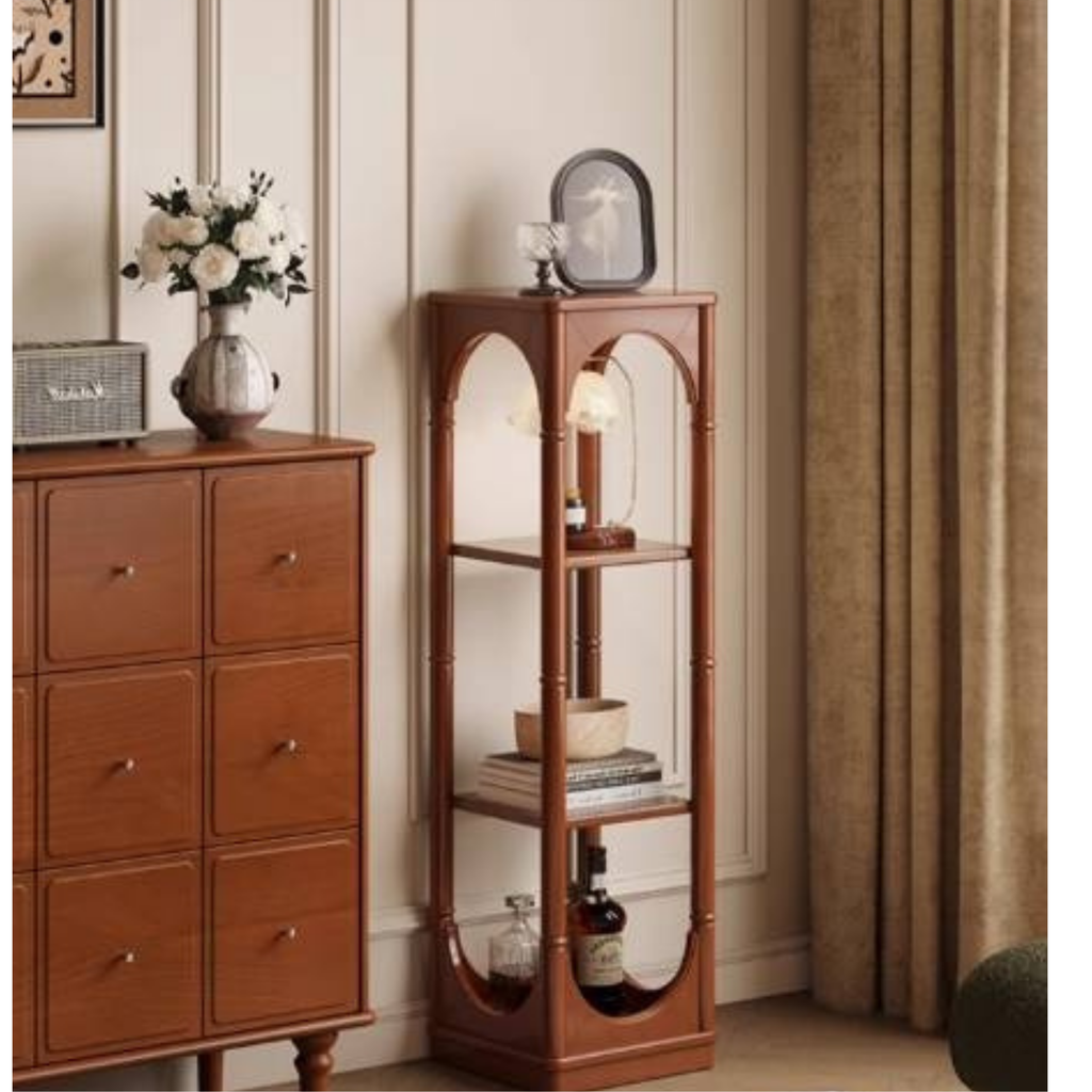 Poplar Solid Wood French Medieval Style Storage Rack