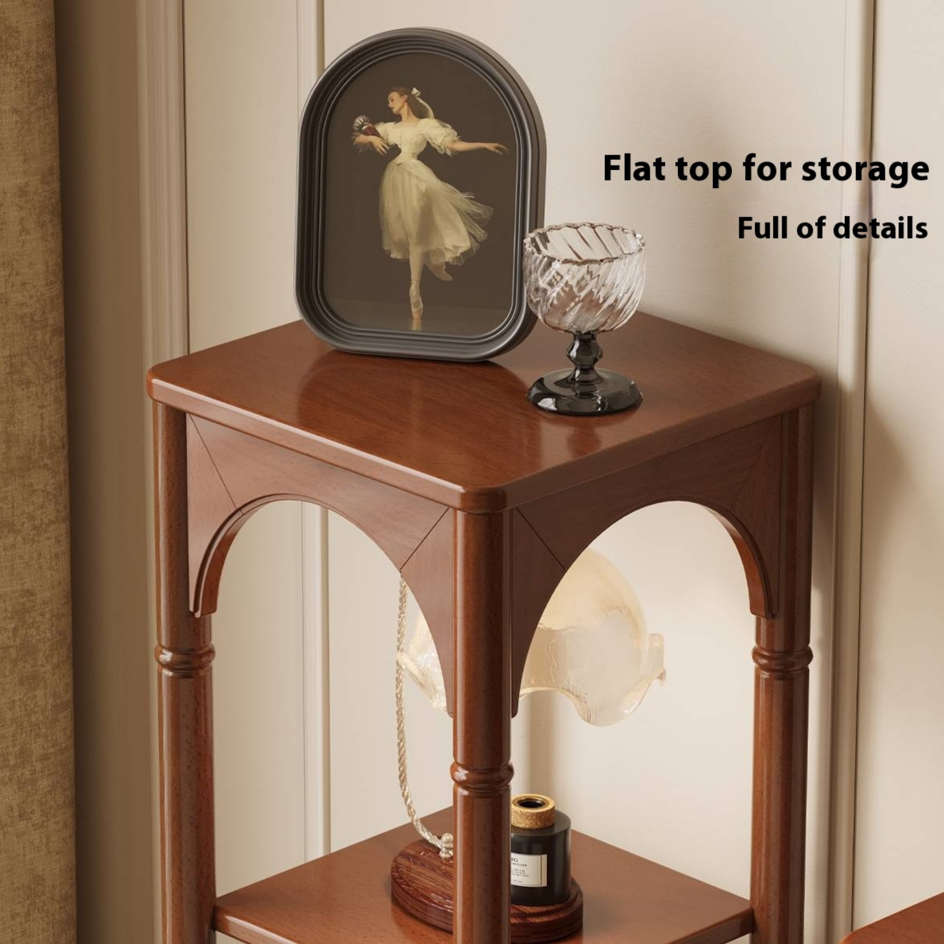 Poplar Solid Wood French Medieval Style Storage Rack