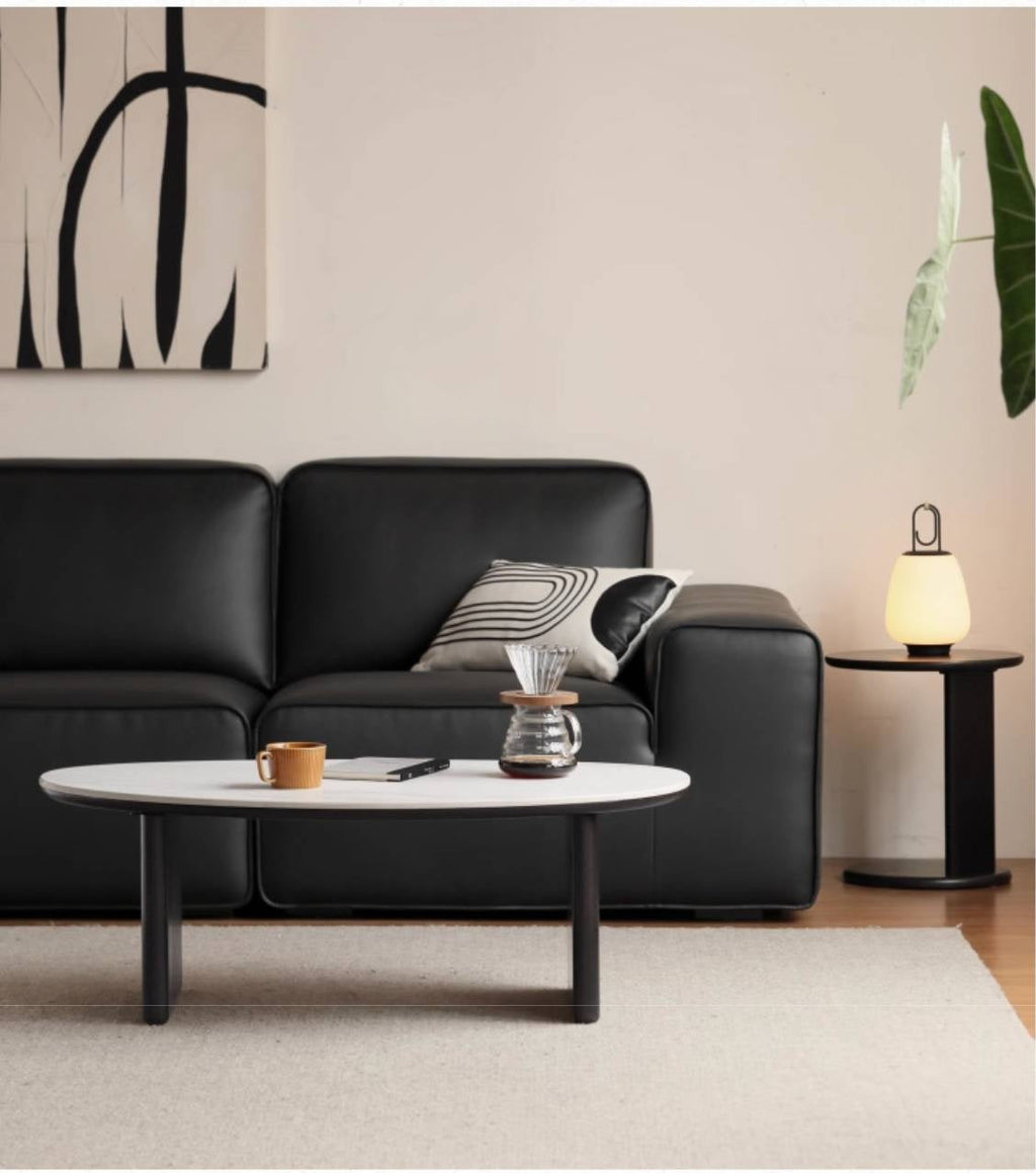 Oak Solid Wood Rock Slab Coffee Table Combination