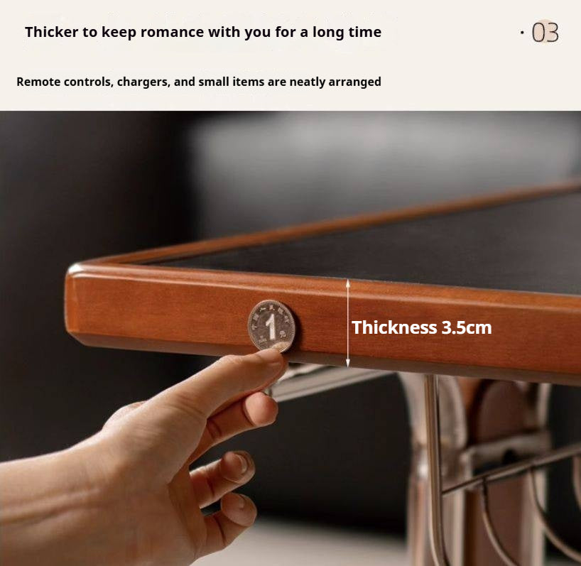 Poplar Solid Wood Ancient Style Rock Plate Tea Table