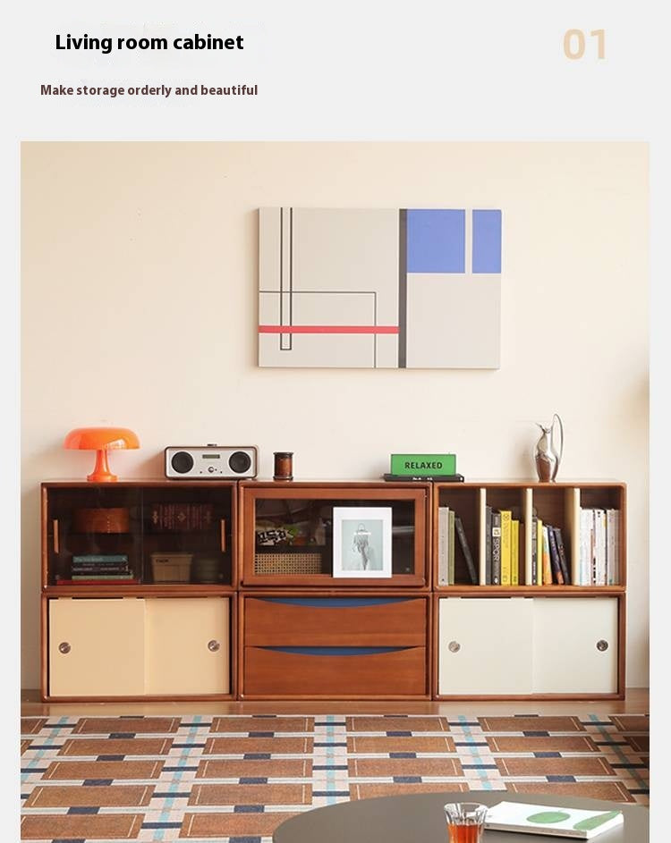 Poplar Solid Wood Ancient Style TV Stand Combination.