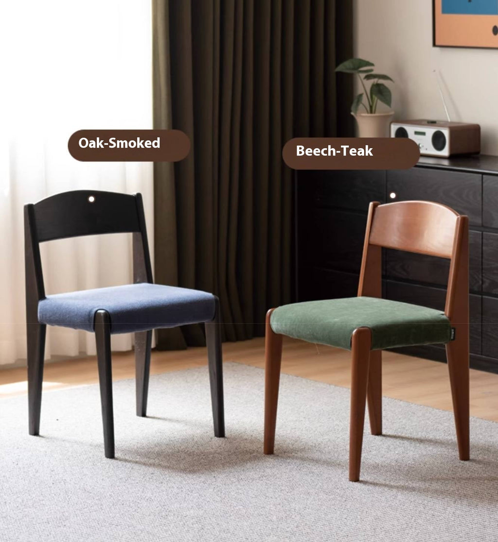 Set 4 pcs Beech Solid Wood Retro Style Dining Chair