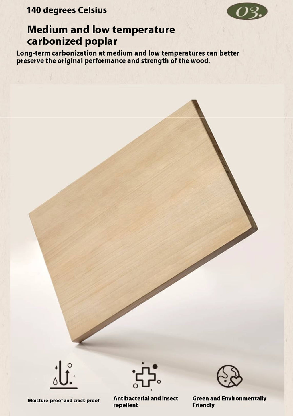 Poplar Solid Wood American Retro Style Round Coffee Table